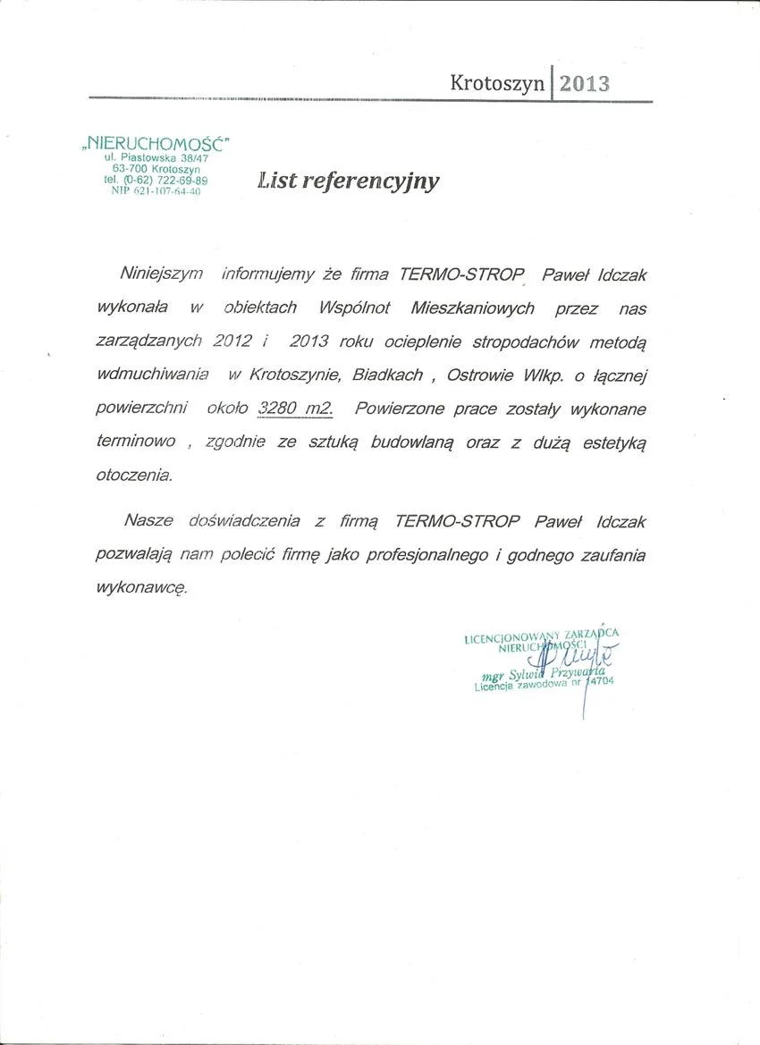 Referencje Nieruchomość
